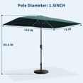 thumbnail image 2 of Garvee 10' x 6.5' Rectangular Patio Umbrella with Crank & Push Button Tilt, 6 Sturdy Ribs, Blue, 2 of 7