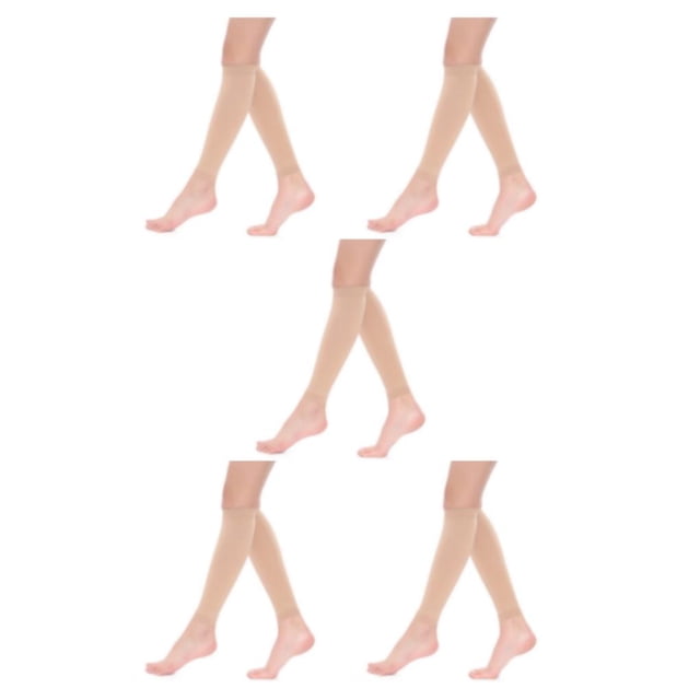Guardoinrt Womens Calf Compression Stockings For Comfortable And Protective Compression Comfortable Stockings Nylon skin color M 5Set