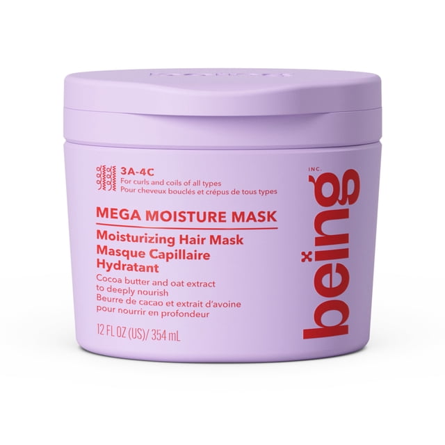 being MEGA MOISTURE Hydratant au Beurre de Cacao et à l'Extrait d'Avoine Masque Capillaire