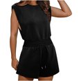 thumbnail image 2 of Penkiiy Womens 2024 Rompers Open Back Jumpsuits Onesie One Piece Sweatsuit Outfits with Pockets M Black, 2 of 9