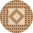 thumbnail image 1 of Ahgly Company Tapis Rond Lavable en Machine Intérieur Transitionnel Acajou Brun, 6 Pieds Rond, 1 of 7