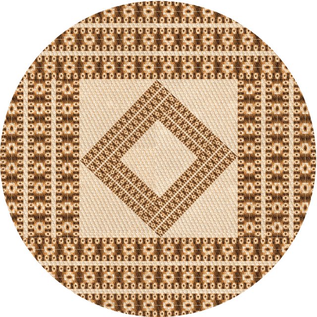 Ahgly Company Tapis Rond Lavable en Machine Intérieur Transitionnel Acajou Brun, 6 Pieds Rond