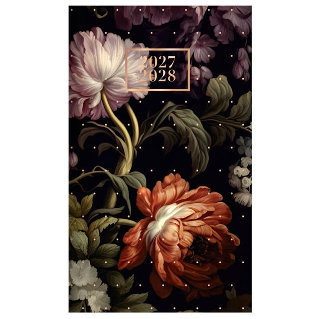 2027 Cambridge® Midnight Garden Peony 2-Year Pocket Planner