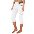 thumbnail image 1 of Timegard Pantalon Cargo pour Femmes Capris à Cordon Taille Élastique Actif Randonnée Plein Air Pantalon Court, 1 of 6