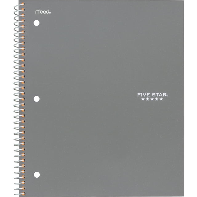 Five Star® 1 Subject 200pg Quad Notebook, Grey