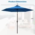 thumbnail image 2 of Costway Parasol Solaire de Patio 9 Pi à DEL, Acier Inclinable avec Manivelle, Bleu, 2 of 8
