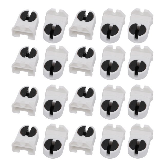 Unique Bargains 20Pcs AC 500V 2A G5-F288L T5 Light Socket G5 Base Fluorescent Lamp Holder White