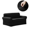 thumbnail image 1 of MAYTEX Housse de Meuble Extensible Ultra Douce pour Causeuse et Canapé, Noire, 1 of 4