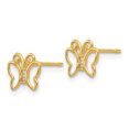 thumbnail image 2 of 14k Yellow Gold Cubic Zirconia Cz Childrens Butterfly Earrings Animal, 2 of 7