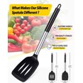 thumbnail image 2 of Bundlepro Pack of 2 Silicone Spatulas Turners, Non Stick Slotted and Solid Kitchen Utensils, 2 of 6