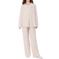 thumbnail image 2 of LSLJS Ensemble de Pyjama pour Femme à Col Rabattu, Tenue d'Intérieur, Haut à Manches Longues, Pantalon, Nuisette de Pyjama, Ensembles de Pyjama pour Femmes, Cadeaux pour Femmes, 2 of 6