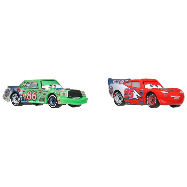 Disney and Pixar Cars Radiator Springs Rally Race 200 Lightning McQueen & Chick Hicks 2-Pack, Set of 2 1:55 Scale Die-Cast Toy Vehicles