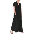 thumbnail image 2 of Robes d'Été Grande Taille pour Femmes 2024 Décontractées Aguichant Col Rond Uni et Manches Courtes Robe à Boutons Économisez jusqu'à 65 %!, 2 of 6