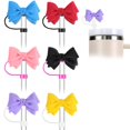 thumbnail image 1 of 6pcs Sparkling Straw Topper Cute Butterfly Cup Fitting Silicone Straw Dust S0A1, 1 of 1