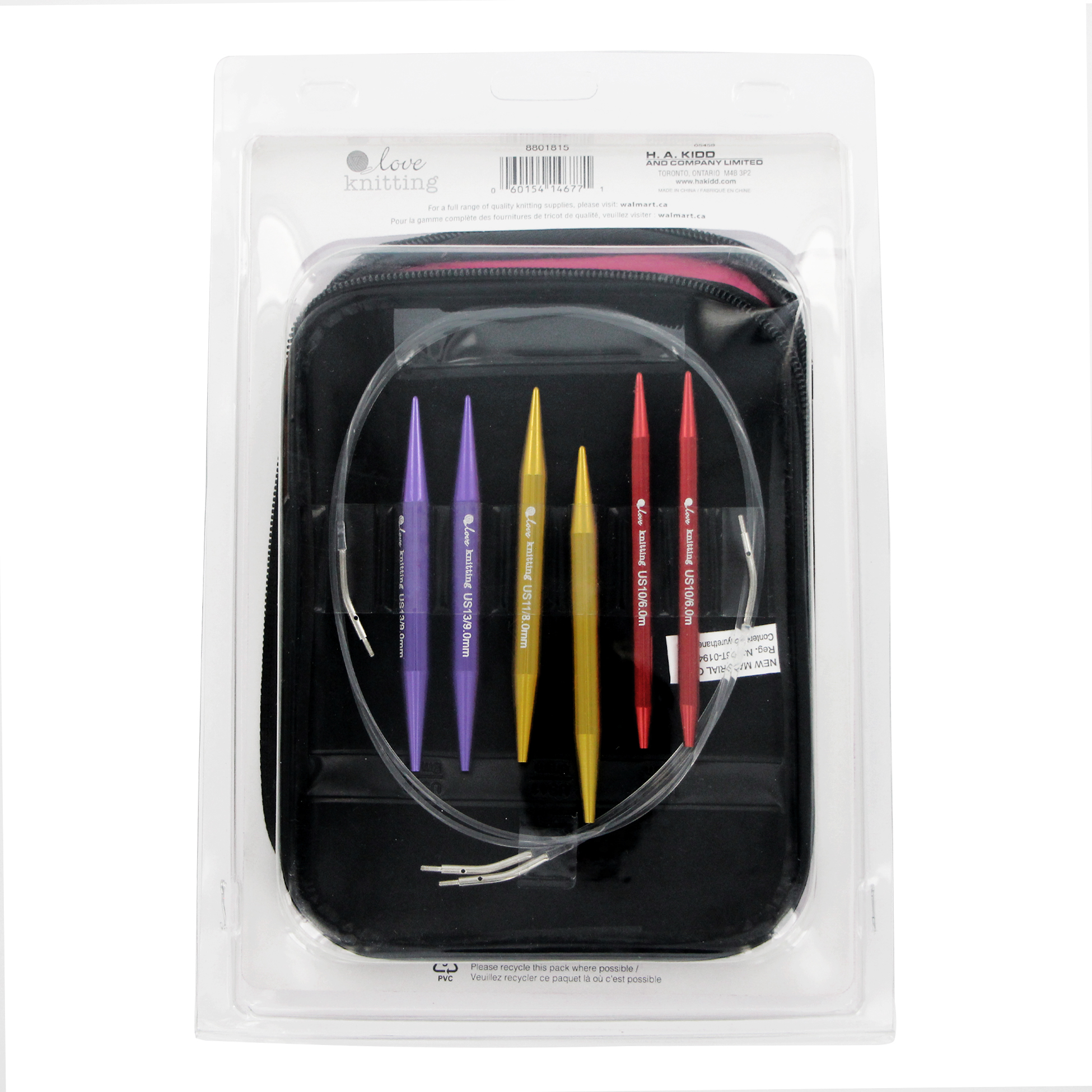 LOVE KNITTING Interchangeable Circular Needle Set with Cables & Case