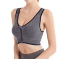 thumbnail image 5 of FYEGRE Sports Bras for Women Full Support Front Zip Closure Compression Bras Post Surgery Wireless Racerback Sport Brassiere Grey M, 5 of 5