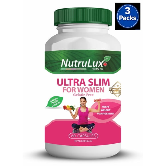 Ultra Mince pour Femmes ( 120 mg Camellia Sinensis ) Capsules Sans Gélatine Halal (Lot de 3)