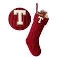 thumbnail image 1 of TETOU Bas de Noël avec Lettre Initiale 18 Pouces Bas pour Décoration de Noël - Rouge T, 1 of 6