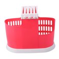 thumbnail image 2 of Multifunctional Plastic Utensil Organizer Flatware Holder With Holey Base House Rest Dish Rack Countertop Storage For Kitchen (Red), 2 of 8