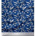thumbnail image 1 of Soimoi Rayon Fabric Leaves & Floral Block Decor Fabric Printed Yard 56 Inch Wide, 1 of 3
