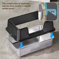 thumbnail image 3 of Ourlova XL Black 1 Set Stainless Steel Open Cat Litter Box with High Walls Anti Splash Deep Semi Enclosed Tray, 3 of 7