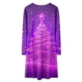 thumbnail image 5 of Splozh Robe Fille Enfants Manches Longues Robe de Noël pour Fille Imprimé Bal Fête Fête de Noël Robes de Fille Violet,11-12 Ans, 5 of 5
