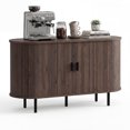 thumbnail image 1 of Costway 47" Fluted Sideboard Buffet Cabinet Coffee Bar Console Table with Metal Legs Brown, 1 of 10