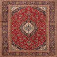 thumbnail image 1 of Ahgly Company Machine Washable Indoor Square Traditional Tiger Orange Brown Area Rugs, 6' Square, 1 of 7