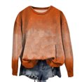 thumbnail image 1 of Pisexur Chandail en Molleton pour Femmes Couleur Dégradée Col Rond Chandail en Molleton Ample Surdimensionné Automne Chandails en Molleton Mode Décontracté Chandail Chandail en Molleton Manches Longues pour Femmes, 1 of 3
