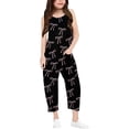 thumbnail image 1 of Girls Overall Bow Print Rompers for Girls Sleeveless Overalls with Side Pockets Girls Jumpsuits Size 8-10 Y, 1 of 6