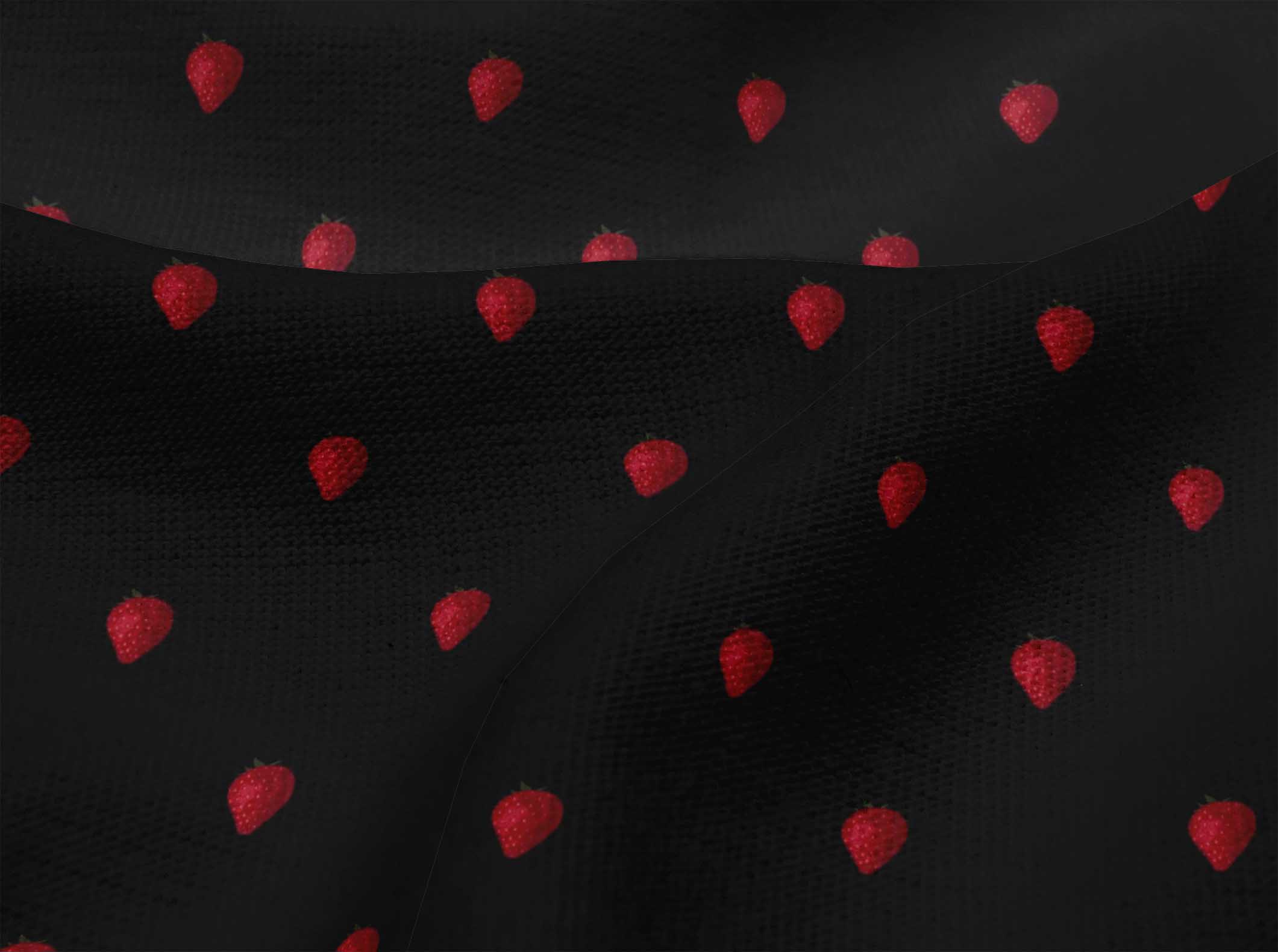oneOone Tissu Jersey en Viscose Motif Fraise Fruit Tissu de Couture BTY 60 Pouces Wide