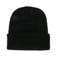thumbnail image 1 of Men Women Solid Color Warm Woolen Knitted Cap Fluorescent Cuffed Beanie Hat, 1 of 10