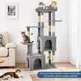 thumbnail image 2 of Cat Tree Tower–Heavy-Duty Large Cat Condo for Indoor Cats & Maine Coons(60" Tall, Light Gray)–Multi-Level Scratching Posts with Perches & Hideouts–Sturdy Base for Big Cats – 1-Pack–Ideal for Home, 2 of 6