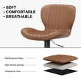 thumbnail image 3 of Walsunny Adjustable Bar Stools Set of 2 Leather Upholstered Swivel Counter Stools Counter Height Bar Stools with Large Base, Room Bar, Brown, 3 of 5