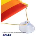thumbnail image 3 of Anley 4 X 6 Inch Rainbow Fringy Window Hanging Flag - Mini Flag Banner & Car Rearview Mirror Décor - Fringed & Double Sided - Rainbow LGBT Hanging Flag with Suction Cup, 3 of 6