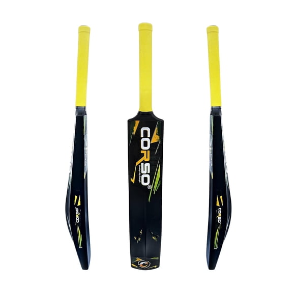 Corso Sports & Entraînement Physique Bâton de Cricket en Plastique Plastique Rigide, Bâton en Plastique à Double Lame pour Tennis et Balle Coupe-Vent, Format Régulier / Taille 8