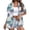 Light blue, variant on Women Shirts Clearance Items Women's Linen Shirt Women's Shirt Soft Cool Summer Shirt Floral Tropical Print V Neck T Shirt Short Sleeve Button Lapel Top