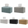 thumbnail image 3 of Leather Tissue Box Cover Holder Square Tissues Case Roll Paper Dispenser, 3 of 5