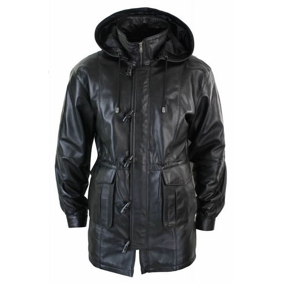 Long Black Coat With Hood Black Long Coat With Hood Duffle Jackets For Men Long Black Jacket Mens Long Jacket With Hood Long Coat Men size XL