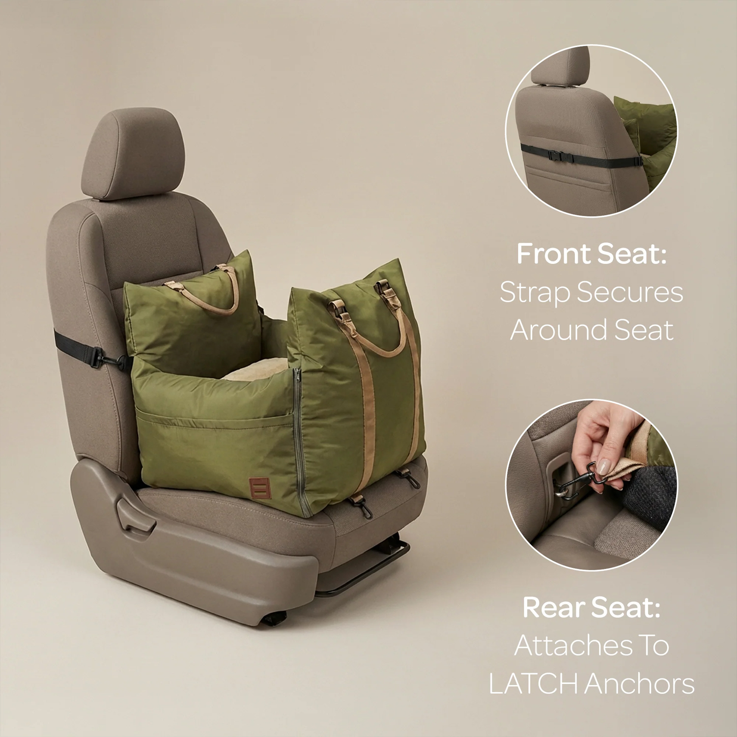 INSTACHEW Marco Dog Travel Pet Bed, Army