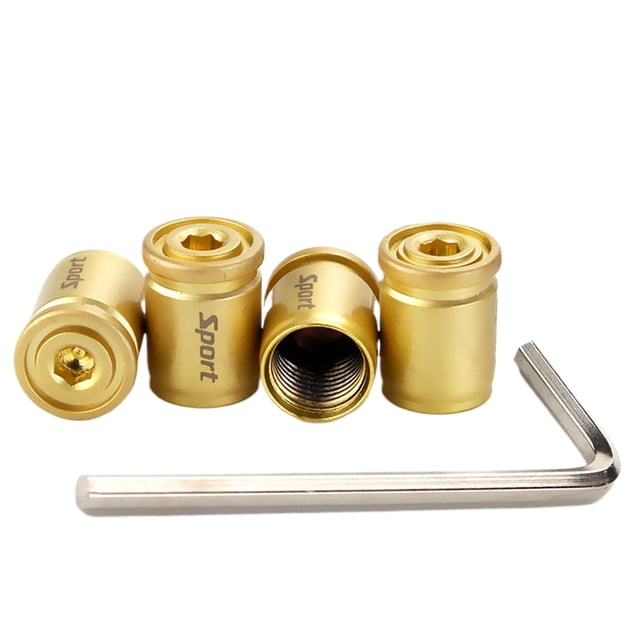 Guardoinrt Capuchons de Valve de Pneu à Installation Facile pour Protection Antivol Capuchons de Tige de Valve de Roue de Pneu de Voiture Or