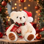 Wooowa Christmas Teddy Bear Stuffed Animals, 7.87×3.94×2.76in Teddy Bear Plush Toy Birthday Xmas Valentine's Day Gifts for Kids Girlfriend