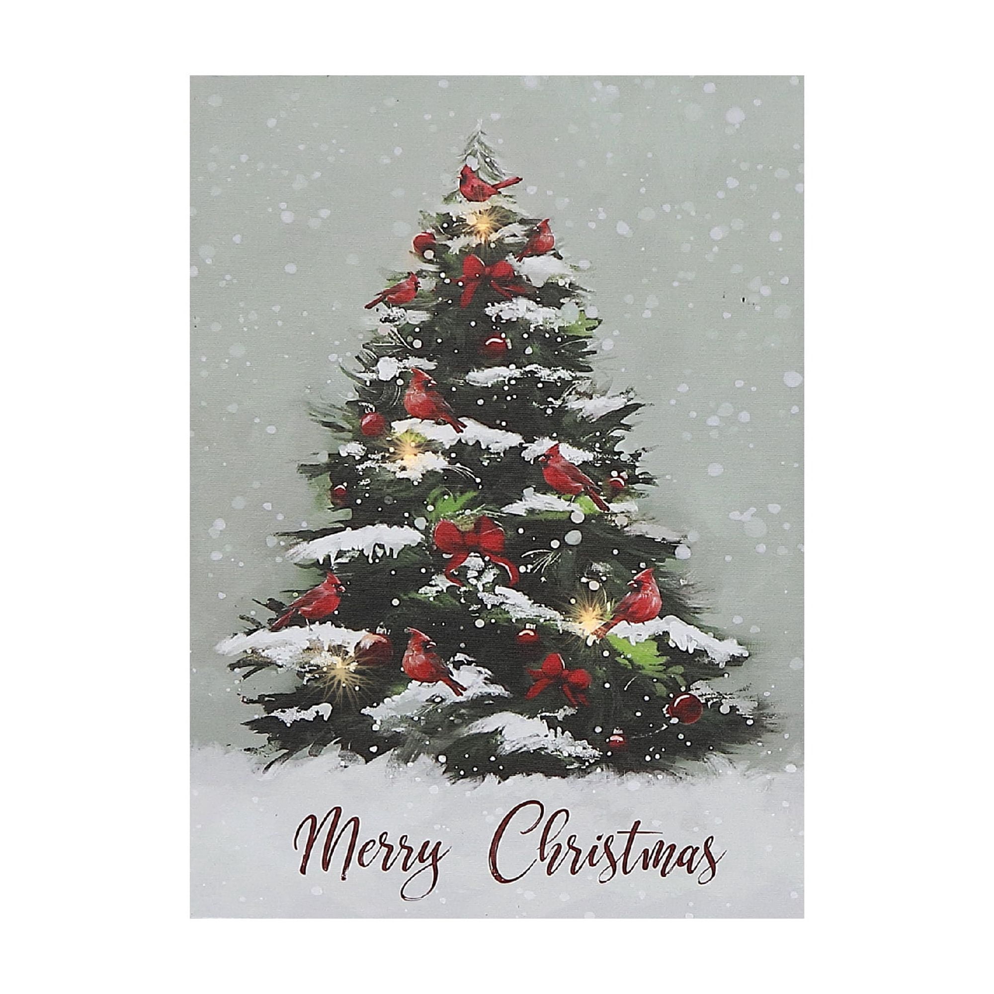 Décoration Murale Sur Toile À Led (Arbre - Joyeux Noël)