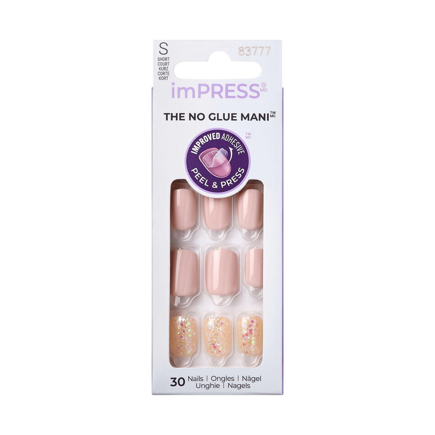 KISS ImPRESS Press-On - Fake Nails, Short