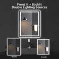 thumbnail image 2 of MIUUKA Dimmable LED Bathroom Mirror - 24x32" Rectangular Vanity, Front & Backlight, Anti-Fog, Shatter-Proof, Memory Function, 3 Color Temperatures, Wall Mounted, 2 of 7