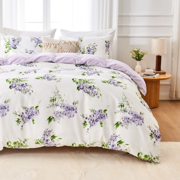 Hitime Ensemble de Housse de Couette Simple, Microfibre Douce et Respirante 3 Pcs Ensembles de Literie Simple, Motif Ensemble de Housse de Couette Simple Confortable, avec Fermeture Éclair (Simple)