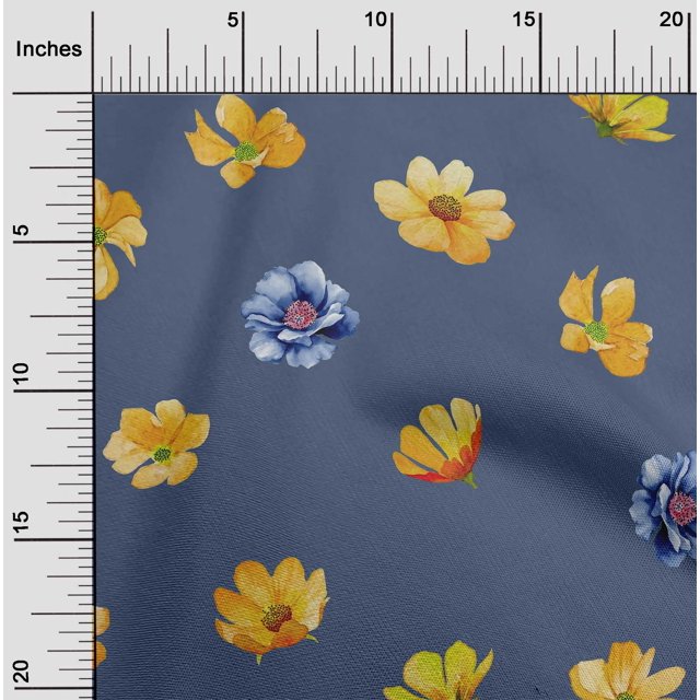 oneOone Polyester Lycra Fabric Flower Watercolor Print Fabric By Yard 56 Inch Wide