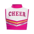 thumbnail image 3 of vastwit Kids Girls Mock Neck Tank Vest Shirts Sleeveless Color Block Letters Printed Cheerleading Uniform Crop Tops Hot Pink 6, 3 of 6