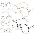 thumbnail image 3 of Lunettes à Impression Métallique Rondes à Grande Monture Impression Grande Monture Lunettes Unisexes Décoratives Lunettes Légères Lentille Claire Lunettes Rétro, 3 of 8