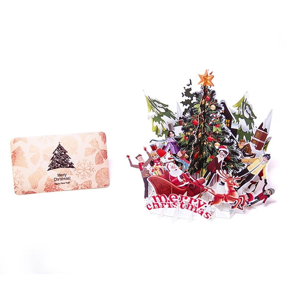 RKSTN Christmas Decorations Christmas Greeting card three-dimensional 3D Gift Card Thank You Card Christmas Decor,Christmas Gifts